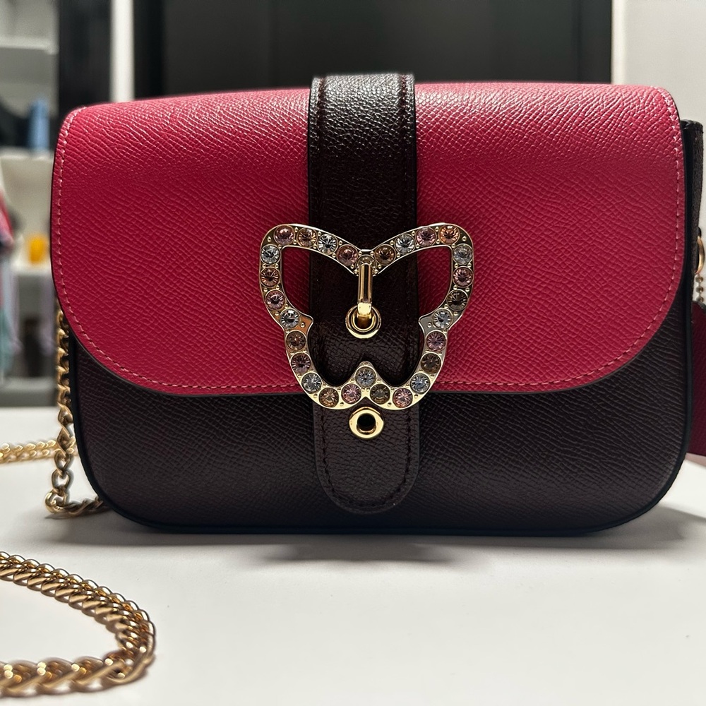 Coach Pink and Brown Crossbody Bag